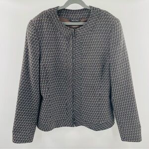 Santorelli 100% Wool Made in Italy Lined Long Sleeve Two Zipper Blazer Jacket